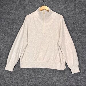 Varley Women’s Half Zip Pullover Sweatshirt Large Cream Hawley Double Soft